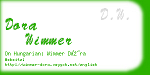 dora wimmer business card